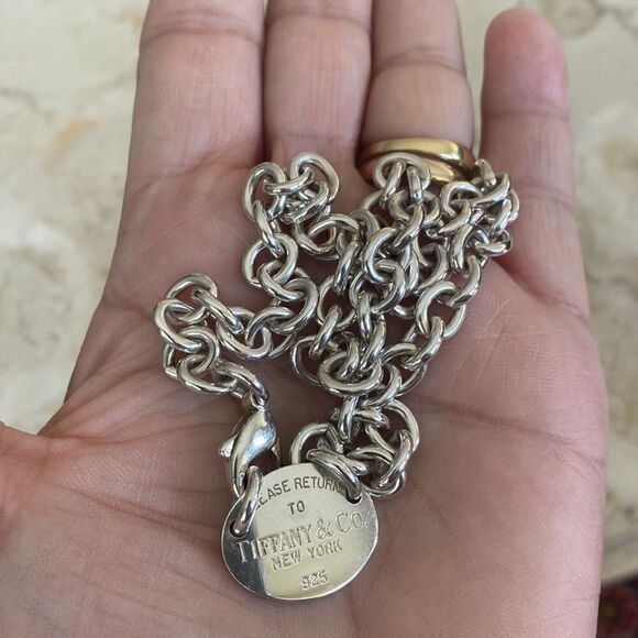 Tiffany & Co. Return To Tiffany Oval Tag Chunky Rolo Link Necklace 925 Sterling - Picture 9 of 12
